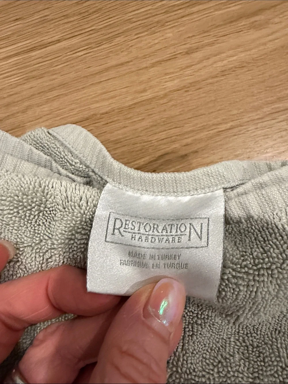 2 Restoration Hardware Sage Plush Bath Towels